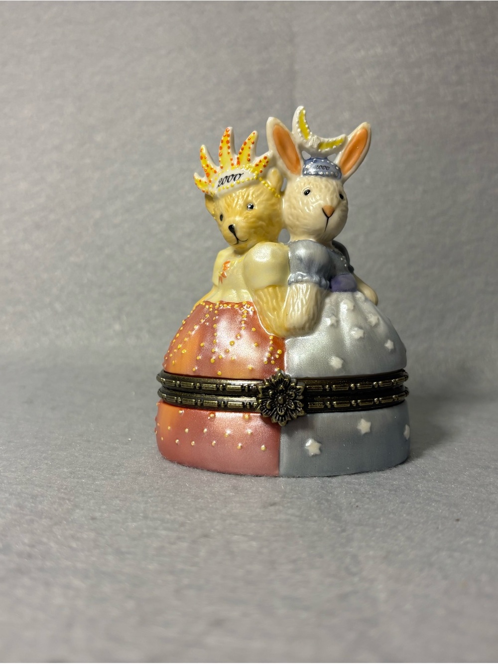 1999 Muffy VanderBear Millennium Porcelain From Dusk To Dawn  Hinged Trinket Box